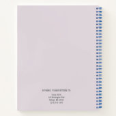 Schattige grijze olifant spraakballon zachte paars notitieboek (Achterkant)