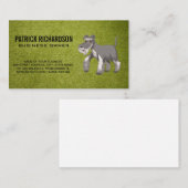 Schattige grijze ruige hond | Gras Visitekaartje (Voorkant / Achterkant)