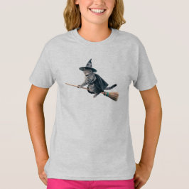 Schattige Grijze Tabby Heks Kinderen T-shirt