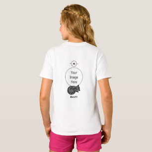 Schattige grijze tablet Kitten Slaap Name Tag T-shirt