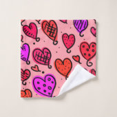 Schattige Griljige Harten Bad Handdoek (Wasdoekje)