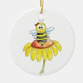 Schattige Grille Bij op een Bloem Keramisch Ornament (Voorkant)