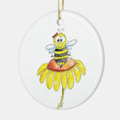 Schattige Grille Bij op een Bloem Keramisch Ornament (Links)