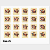 Schattige grillen bever tekst toevoegen vierkante sticker (Vel)
