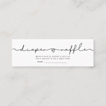 Schattige grillig baby shower luier loterij ticket