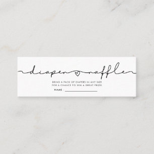 Schattige grillig baby shower luier loterij ticket