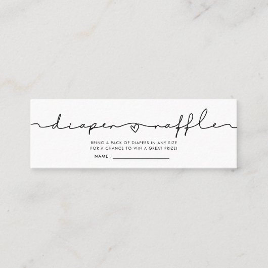 Schattige grillig baby shower luier loterij ticket (Voorkant)