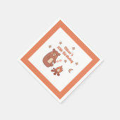 Schattige grillig Beer Camping Verjaardag Servet (Hoek)