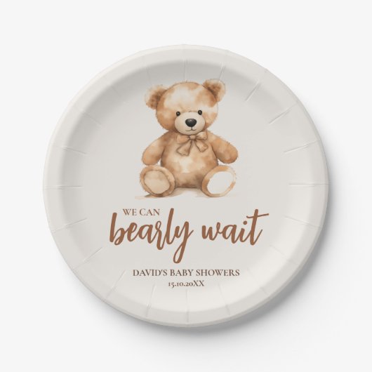 Schattige grillig Beer Papieren Bordje (Voorkant)