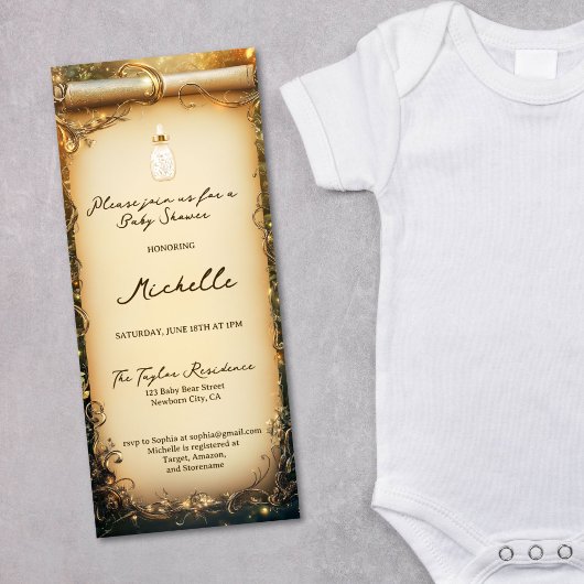 Schattige grillig betoverd bos scroll Baby shower Kaart