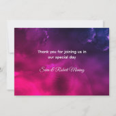 Schattige grillig blauw paarse iriserende monogram bedankkaart (Achterkant)