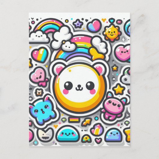 Schattige grillig briefkaart (Voorkant)