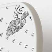 Schattige grillig eenhoornpatroon Kinder monogram Pickleball Paddle (Links Detail)