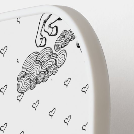 Schattige grillig eenhoornpatroon Kinder monogram Pickleball Paddle (Links Detail)