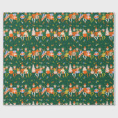 Schattige grillig groen kerstkerstkerstelfpatroon cadeaupapier (Vlak)