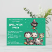 Schattige grillig Halloween feest Kaart (Staand voorkant)