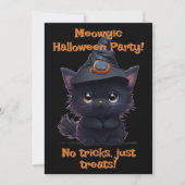 Schattige grillig Halloween magisch zwart kattenfe Kaart (Voorkant)