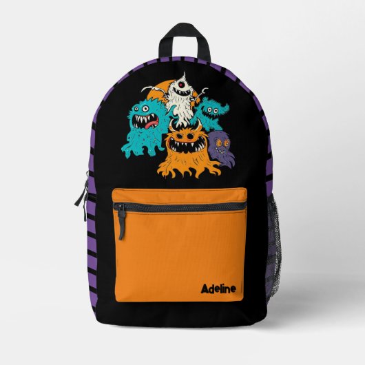 Schattige/grillig Halloween monster Bedrukte Rugzak (Voorkant)