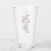 Schattige, grillig Halloweenskelet Glas (Achterkant)
