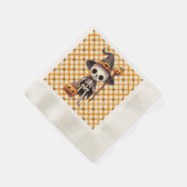 Schattige, grillig Halloweenskelet Servet (Hoek)