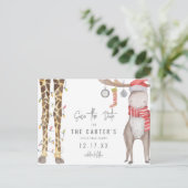 Schattige grillig kerstfeest Save the Date Aankondigingskaart (Staand voorkant)