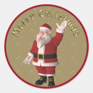 Schattige, grillig kerstmanontwerp ronde sticker