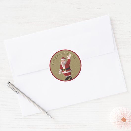 Schattige, grillig kerstmanontwerp ronde sticker (Envelop)