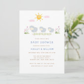 Schattige grillig klein schapenschaap Baby shower Kaart (Staand voorkant)