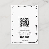 Schattige grillig Lijst Voeg zakelijke Logo QR-cod Visitekaartje (Achterkant)