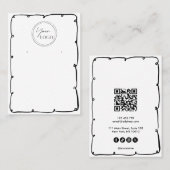 Schattige grillig Lijst Voeg zakelijke Logo QR-cod Visitekaartje (Voorkant / Achterkant)