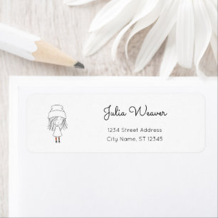 Schattige grillig meisje oneven Sokken Pet Cartoon Etiket