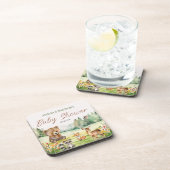 Schattige grillig neutraal bos Dier Baby shower Bier Onderzetter (Rechterzijde)