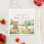 Schattige grillig neutraal bos Dier Baby shower Servet (Insitu)
