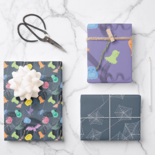 Schattige grillig patroon van Halloween Inpakpapier Vel