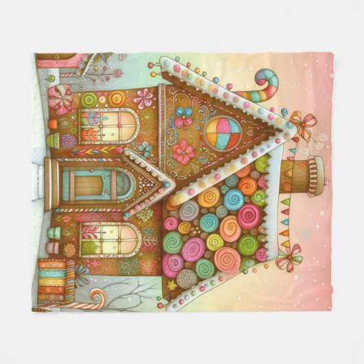 Schattige, grillig peperkoekhuis fleece deken (Voorkant (Horizontaal))