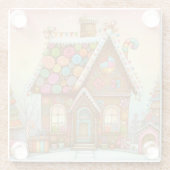 Schattige, grillig peperkoekhuis glazen onderzetter (Achterkant)