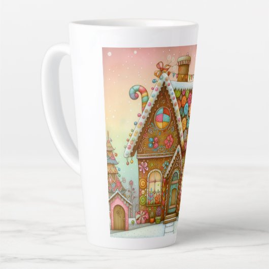 Schattige, grillig peperkoekhuis latte mok (Linkerhoek)