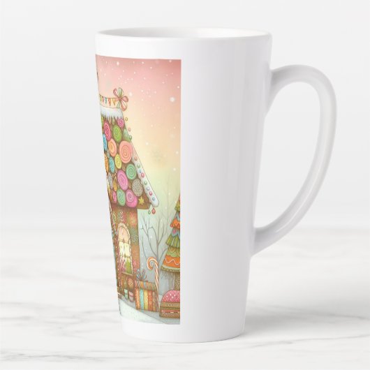 Schattige, grillig peperkoekhuis latte mok (Rechts)