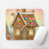 Schattige, grillig peperkoekhuis muismat (Met muis)