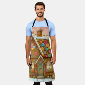Schattige, grillig peperkoekhuis schort (Gedragen)