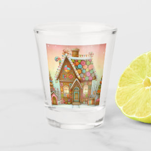 Schattige, grillig peperkoekhuis shot glas