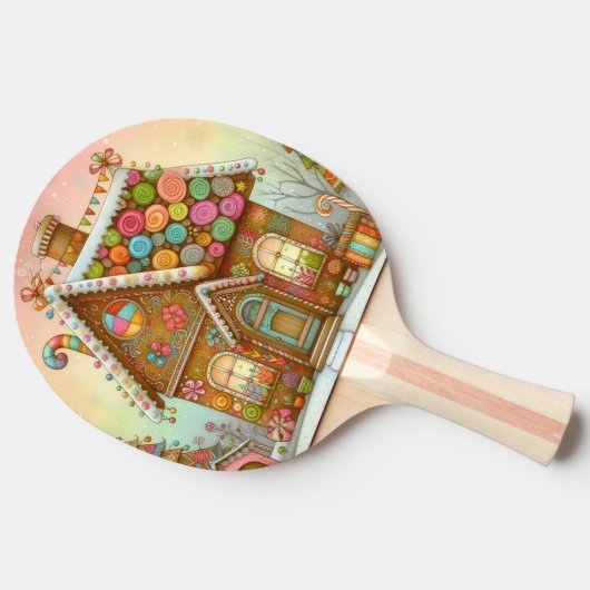 Schattige, grillig peperkoekhuis tafeltennisbatje (Zijkant)