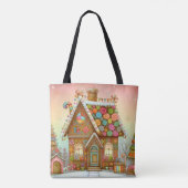 Schattige, grillig peperkoekhuis tote bag (Achterkant)