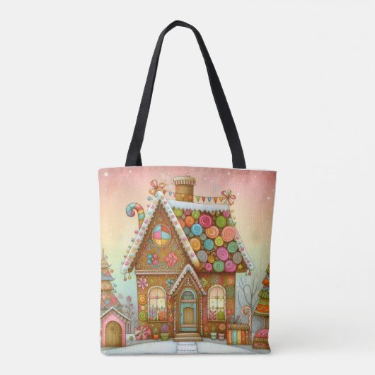 Schattige, grillig peperkoekhuis tote bag (Achterkant)