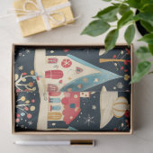 Schattige grillig plezier & feestelijk kerstdorp tissuepapier (Geschenk)