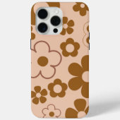Schattige grillig retro bruin bloemenpatroon Case-Mate iPhone case (Achterkant)