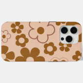 Schattige grillig retro bruin bloemenpatroon Case-Mate iPhone case (Achterkant (horizontaal))