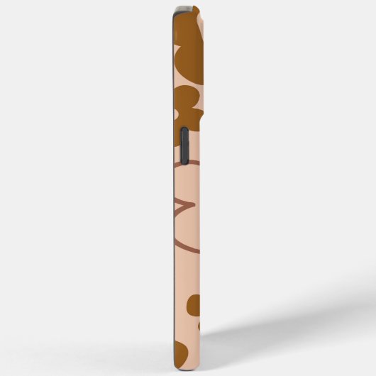 Schattige grillig retro bruin bloemenpatroon Case-Mate iPhone case (Achterkant / Rechts)