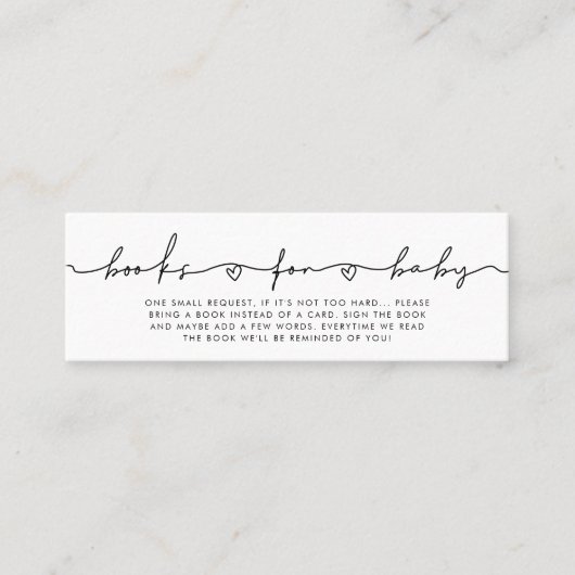 Schattige grillig script Boeken voor baby aanvraag Mini Visitekaartje (Voorkant)