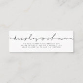 Schattige grillig script Display douchekaart invoe Mini Visitekaartje (Voorkant)